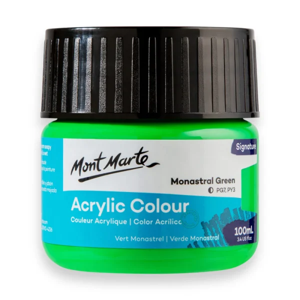Mont Marte Acrylic Colour Paint 100ml Monastral Green