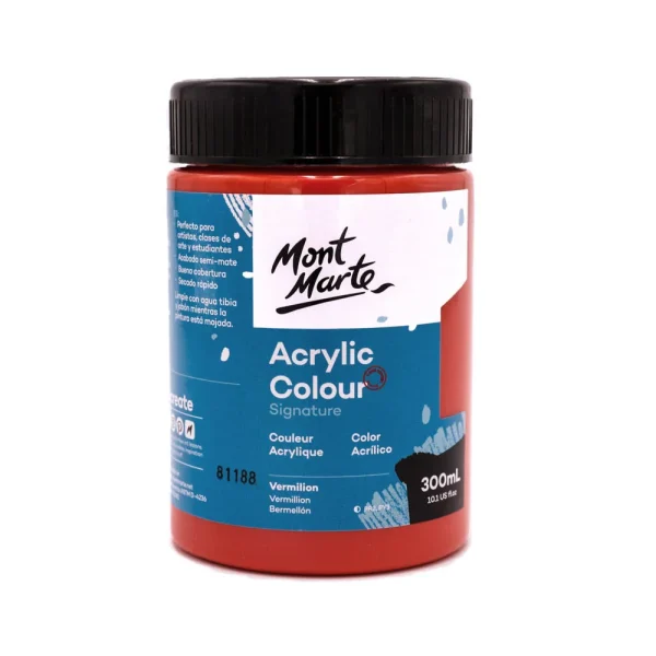 Mont Marte Acrylic Colour Paint 300ml Vermilion