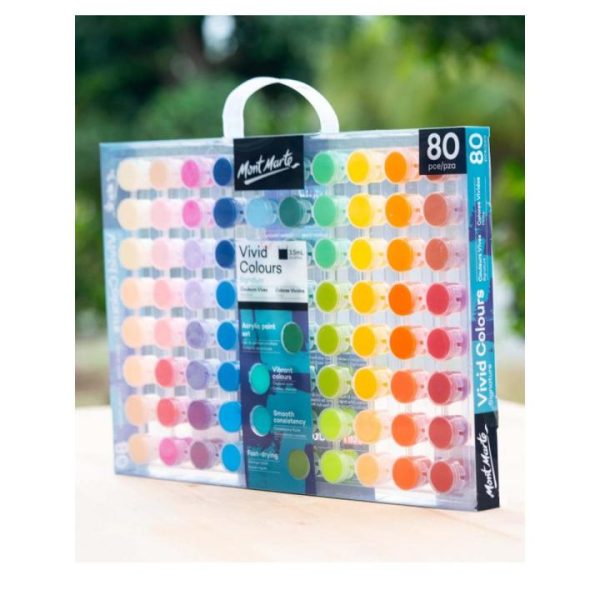 Mont Marte Vivid Colours Acrylic Paint Set 80pc x 3.5ml