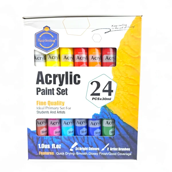 Keep Smiling Acrylic Paint Set 30ml 24 Pcs