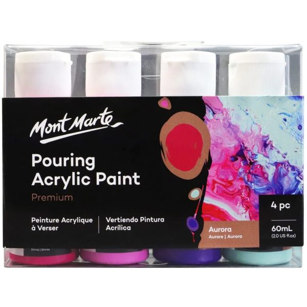 Mont Marte Pouring Acrylic Paint Set 4pcx60ml Aurora