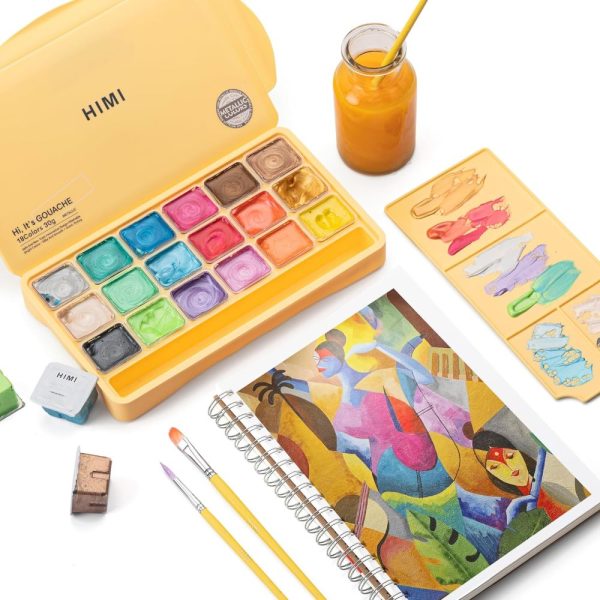 HIMI Metallic Jelly Cup Gouache Paint Set 30ml 18 Colours