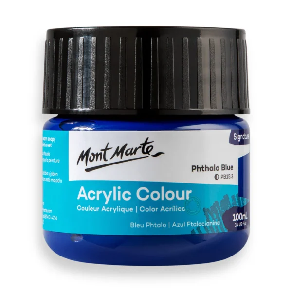 Mont Marte Acrylic Colour Paint 100ml Phthalo Blue