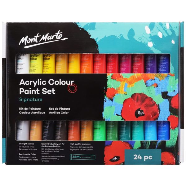 Mont Marte Acrylic Colour Paint Set 24pc x 36ml