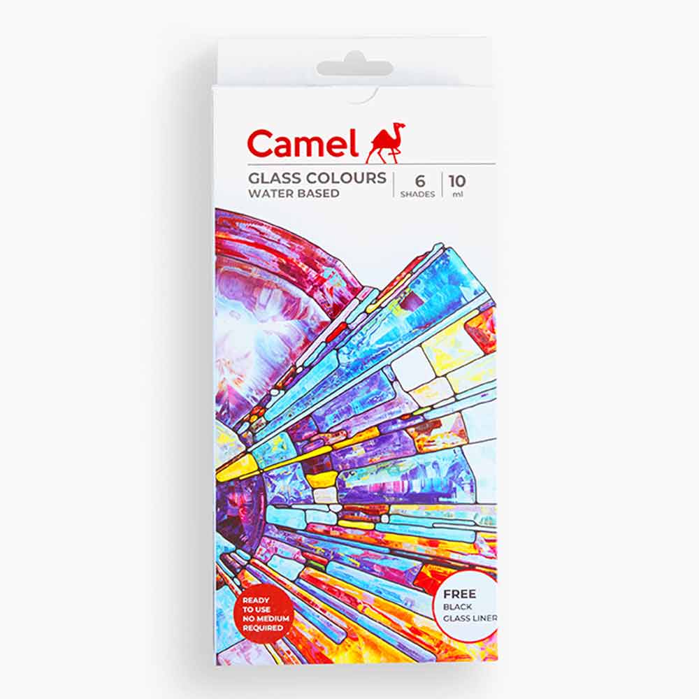 9Y0DgLisn3-YWweEEcj.jpg Camel Water Based Glass Colour 10ml Each 6 Shades - Image 1