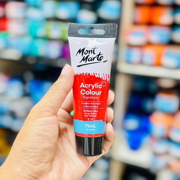 Mont Marte Acrylic Colour Paint 75ml- Brilliant Red