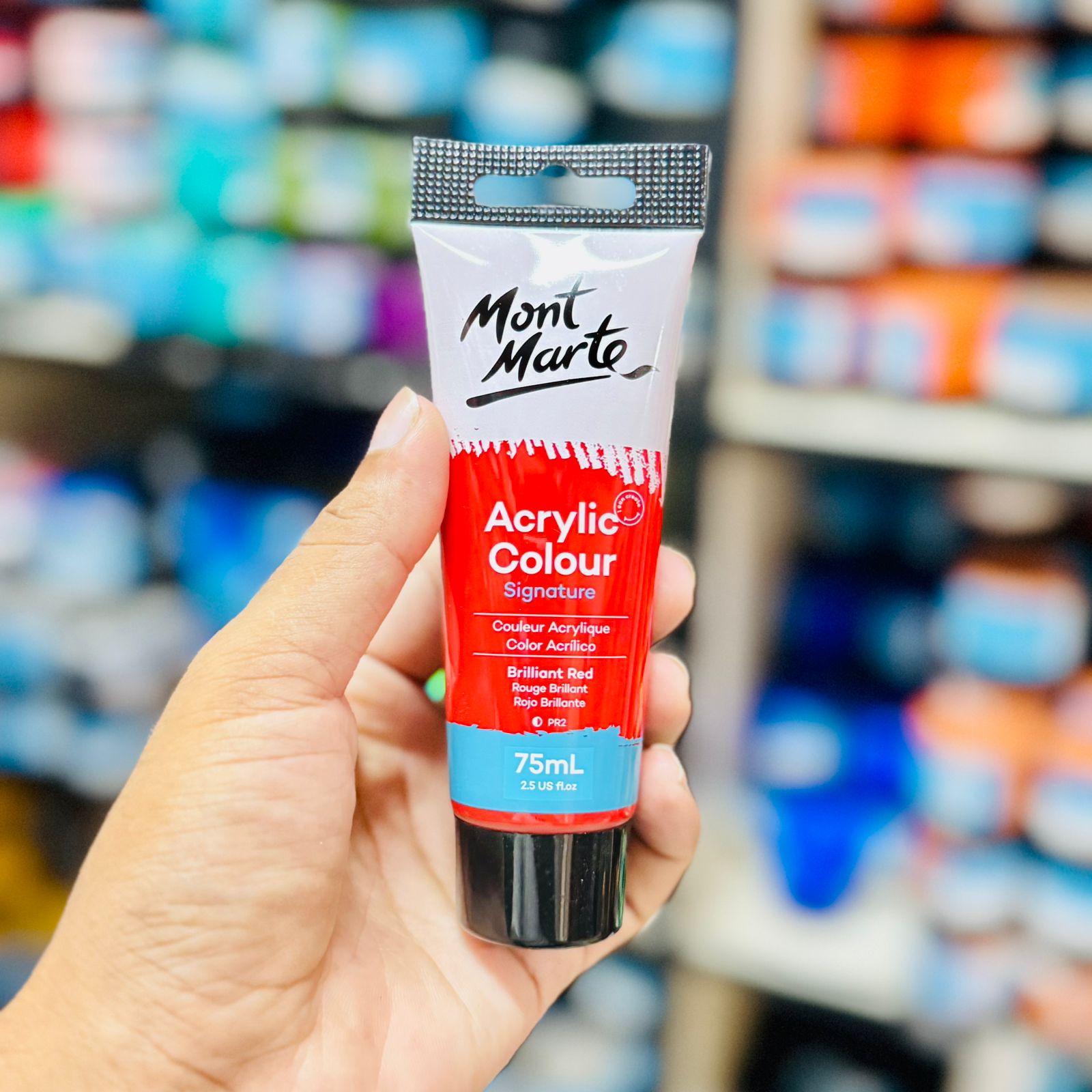 9l35ZIvhjaE2w29XYFJ.jpg Mont Marte Acrylic Colour Paint 75ml- Brilliant Red - Image 1