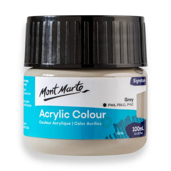 Mont Marte Acrylic Colour Paint 100ml Grey