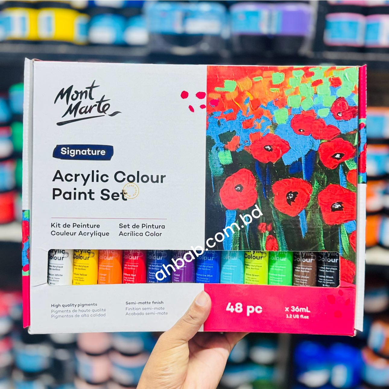 B0g3SEpf0AOoER2aluo.jpg Mont Marte Acrylic Colour Paint Set 48pc x 36ml - Image 1