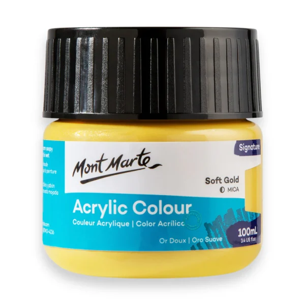 Mont Marte Acrylic Colour Paint 100ml Soft Gold