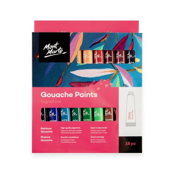 Mont Marte Gouache Paints 18pc x 12ml