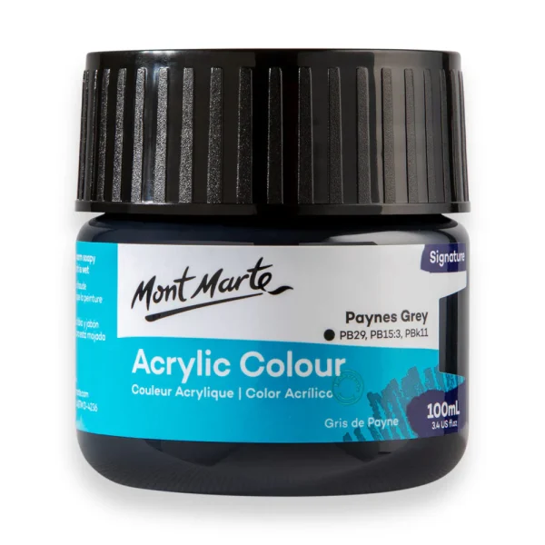 Mont Marte Acrylic Colour Paint 100ml Paynes Grey