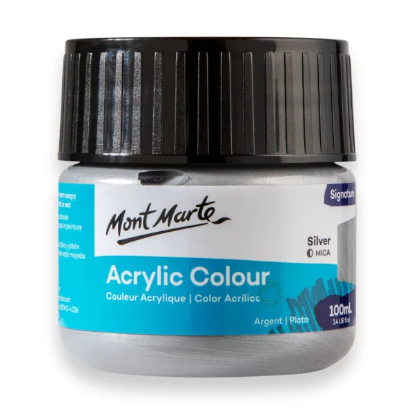 Mont Marte Acrylic Colour Paint 100ml Silver