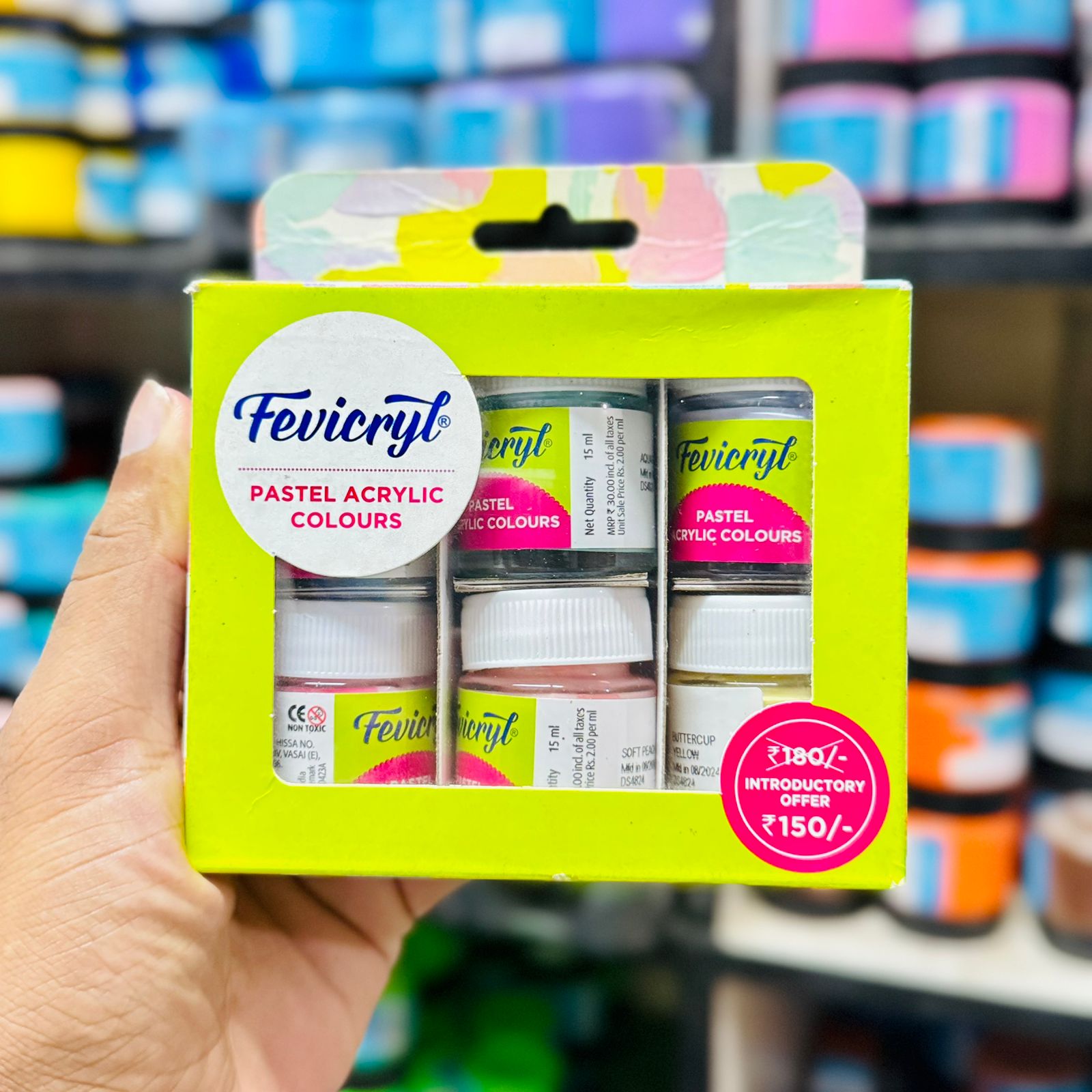 KVAMFyjs1eV4yX_vFWf.jpg Fevicryl Pastel Acrylic Colour Set 15ml 6pc - Image 1