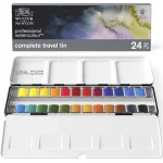 Winsor and Newton Professional Watercolour Set  Complete Travel Tin - 24 Half Pans