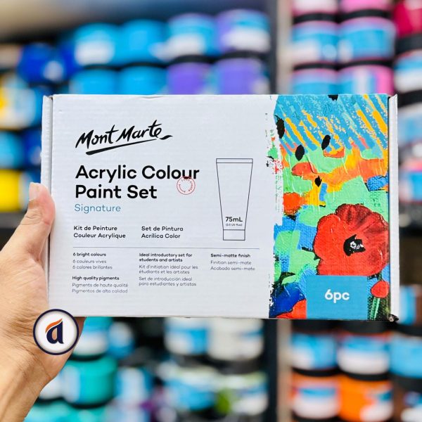 Mont Marte Acrylic Colour Paint Set 6pc x 75ml