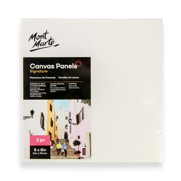 Mont Marte Canvas Panels 2pc 20.4x20.4cm (8x8in)
