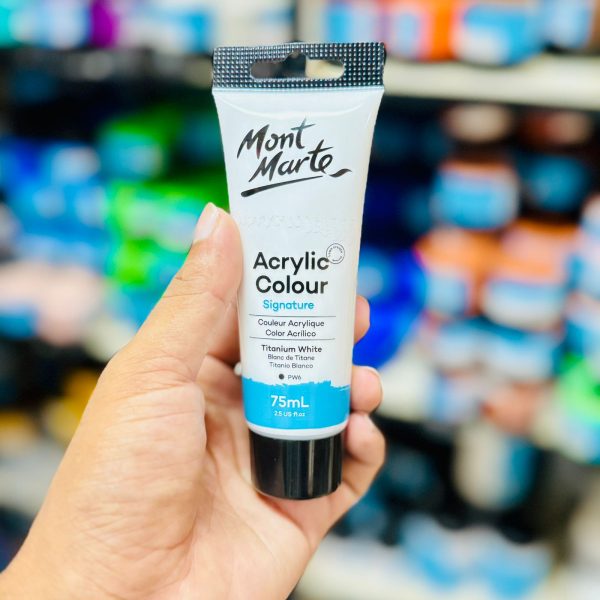 Mont Marte Acrylic Colour Paint 75ml- Titanium White