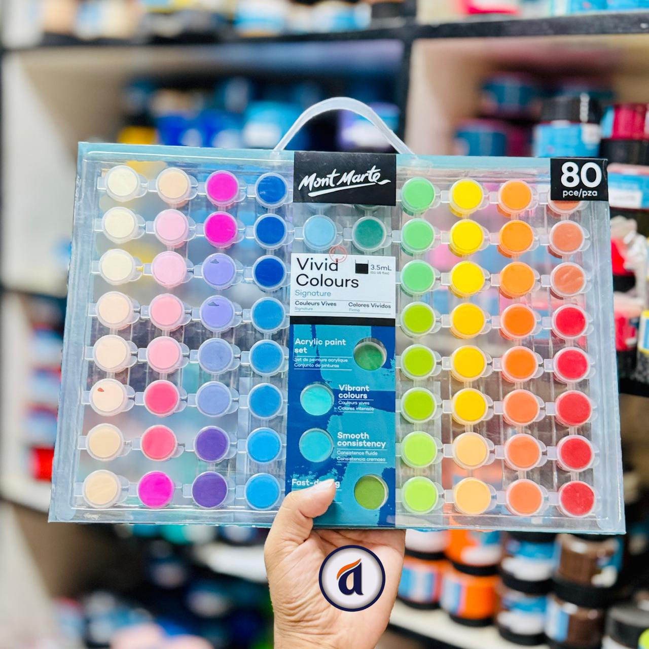 RE2YL5Qlb028qzyrK1b.jpg Mont Marte Vivid Colours Acrylic Paint Set 80pc x 3.5ml - Image 1