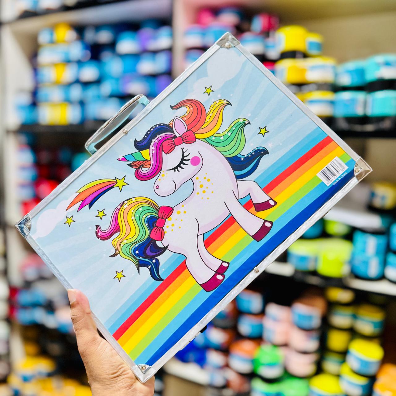 UyUf98e7aQ1yt-GYAes.jpg 145pc Unicorn Art Set Blue Box - Image 1