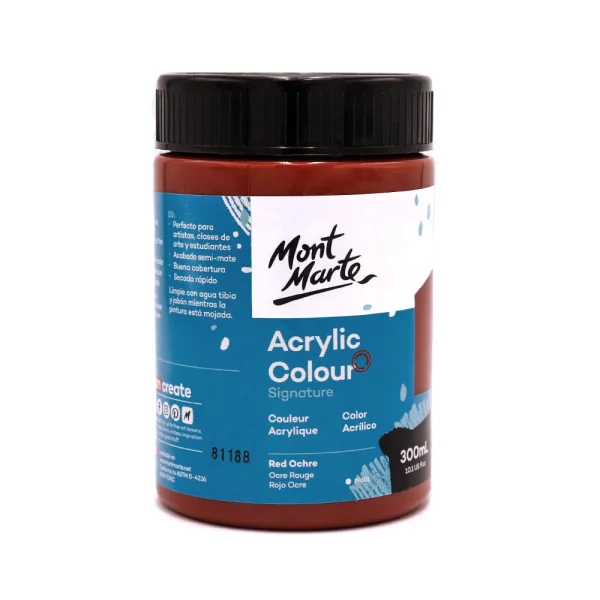 Mont Marte Acrylic Colour Paint 300ml Red Ochre