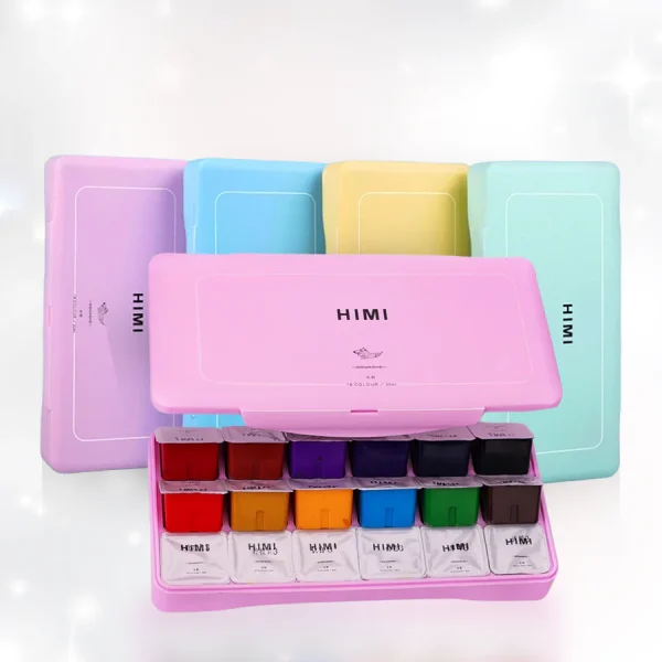 Himi Gouache Paint Set 30ml 18 colors Jelly Cup 1 Set (Multicolour Box)