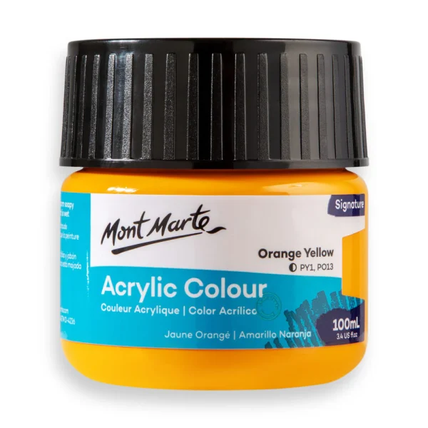 Mont Marte Acrylic Colour Paint 100ml Orange Yellow