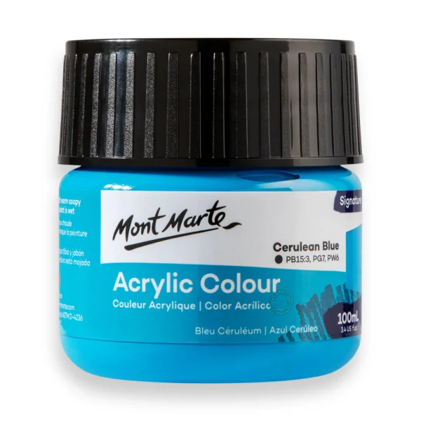 Mont Marte Acrylic Colour Paint 100ml Cerulean Blue