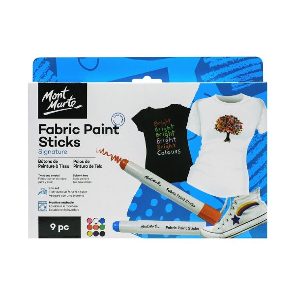 Mont Marte Fabric Paint Sticks 9pc