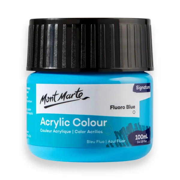 Mont Marte Acrylic Colour Paint 100ml Fluoro Blue