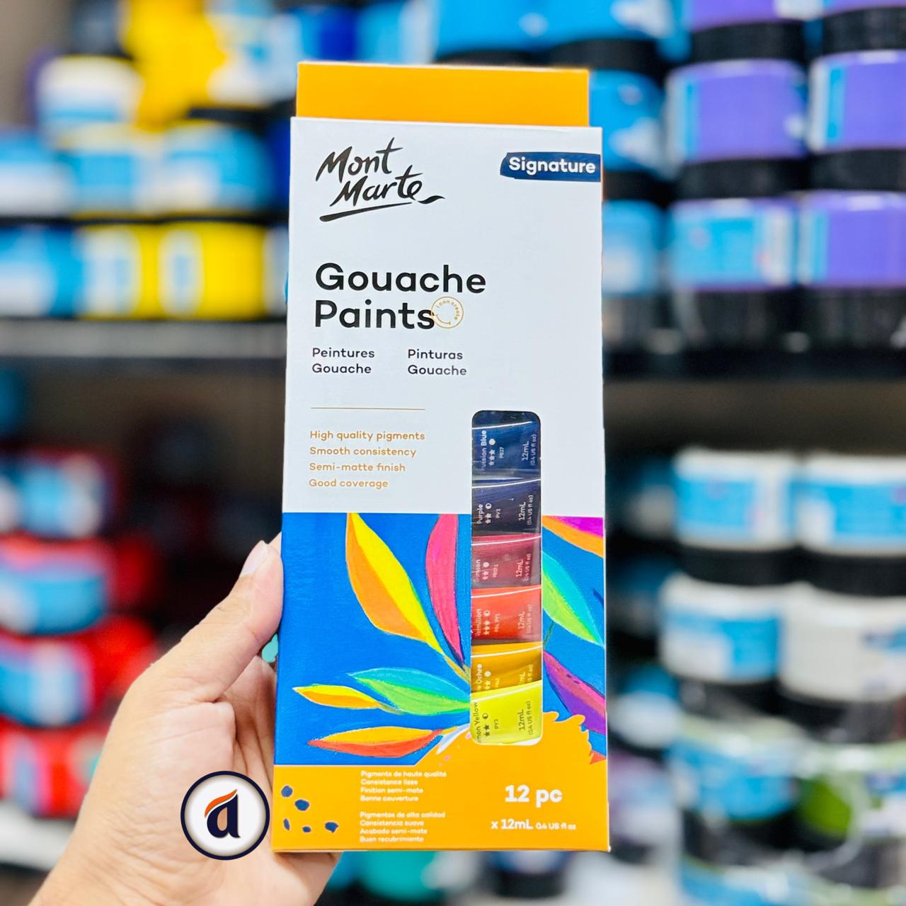 cMK4MCP-gKjXU2KupH8.jpg Mont Marte Gouache Paints Set 12pc x 12ml - Image 1