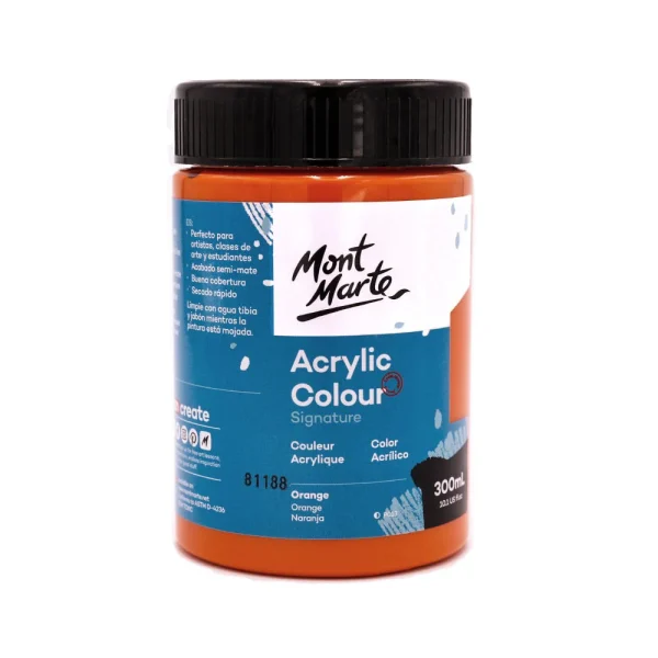 Mont Marte Acrylic Colour Paint 300ml Orange