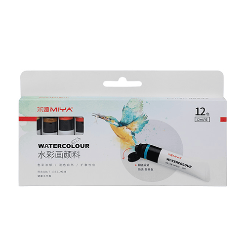 dK4pH6efxeIiVRZCEWU.png Himi Watercolor Tube Set 12ml 12 Colors - Image 1