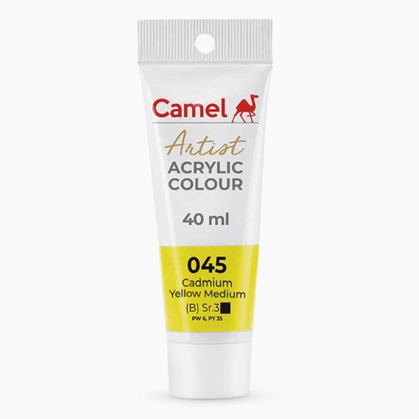 Camel Artists Acrylic colour paint 40ml -Cadmium yellow Medium