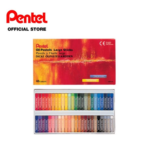 Pentel artist Professional Oil Pastel Large Stick 48 Colors Set - GHT-48