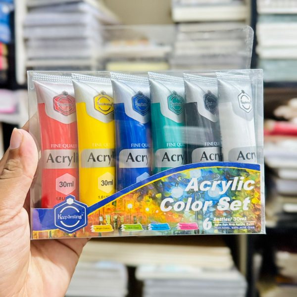 Keep Smiling Acrylic Color Tube 30ml Set Of 6