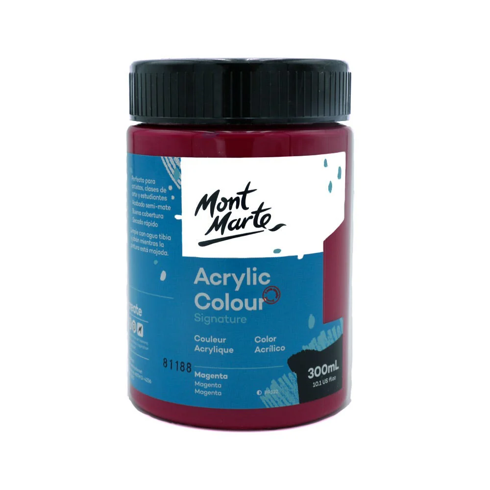gtQA0TBoU-b5VajUIpM.webp Mont Marte Acrylic Colour Paint 300ml Magenta - Image 1
