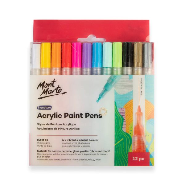 Mont Marte Acrylic Paint Pens Fine Tip 12pc