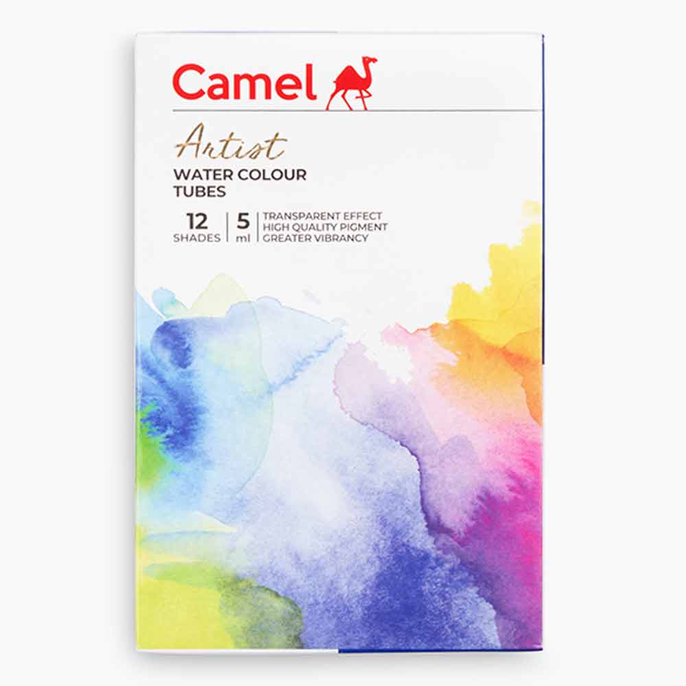 i125Pe2DoR6DcrS6EBr.jpg Camel Artist Watercolor 5ml Set 12 Shades - Image 1
