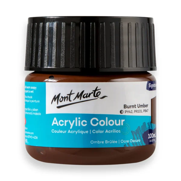 Mont Marte Acrylic Colour Paint 100ml Burnt Umber