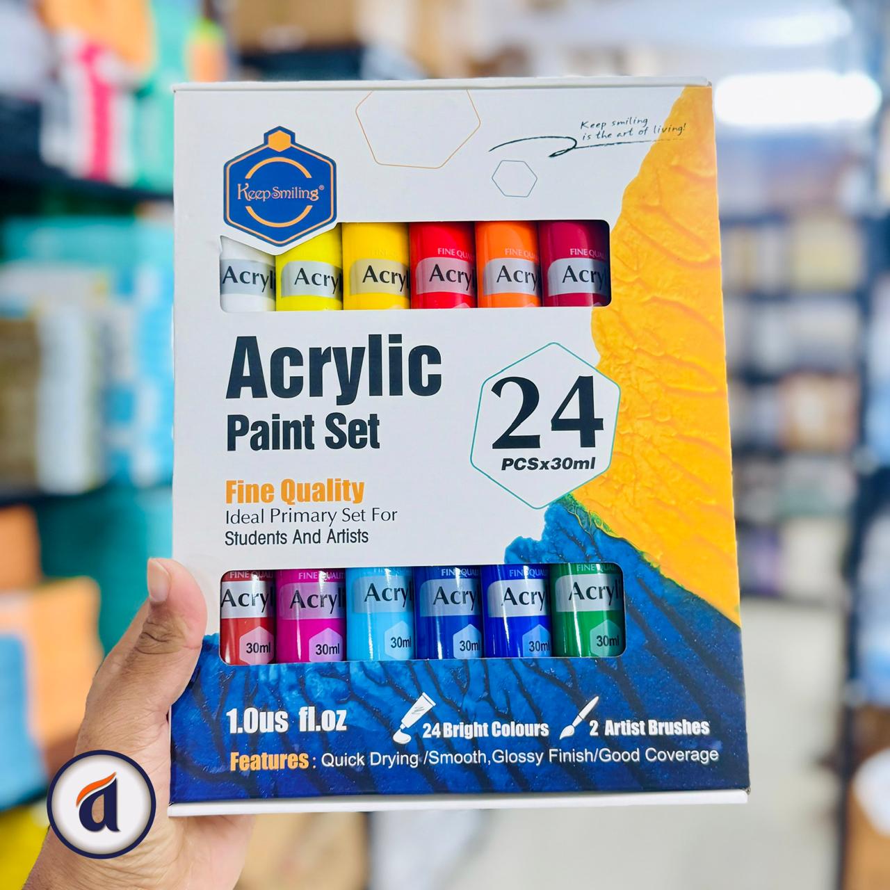 isKFnvhsKIB26En98cl.jpg Keep Smiling Acrylic Paint Set 30ml 24 Pcs - Image 1