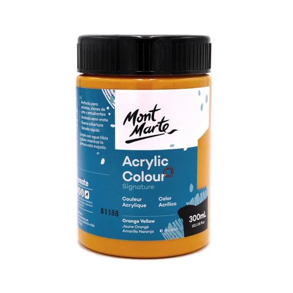 Mont Marte Acrylic Colour Paint 300ml Orange Yellow
