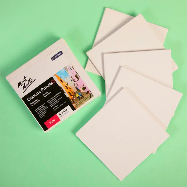 Mont Marte Canvas Panels Pack 5pc 10.2x10.2cm (4x4in)
