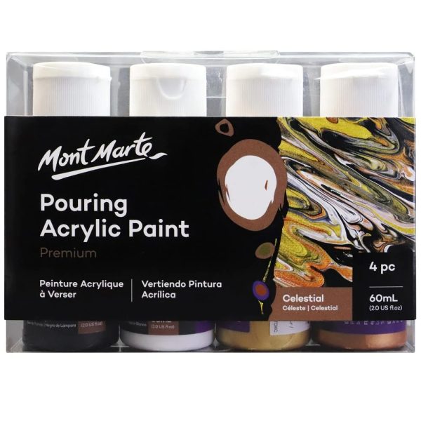 Mont Marte Pouring Acrylic Paint Set 4pcx60ml Celestial