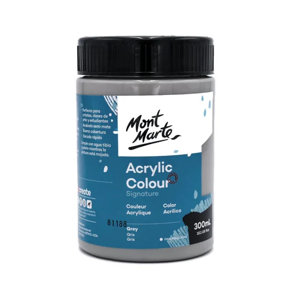 Mont Marte Acrylic Colour Paint 300ml Grey