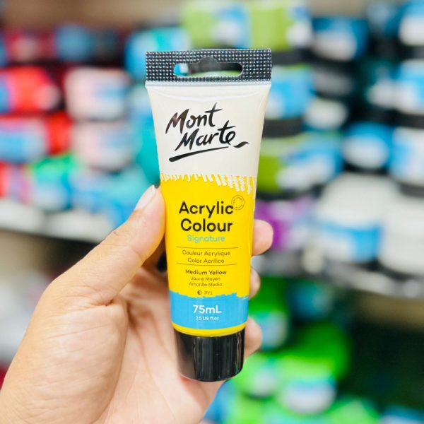 Mont Marte Acrylic Colour Paint 75ml- Medium Yellow