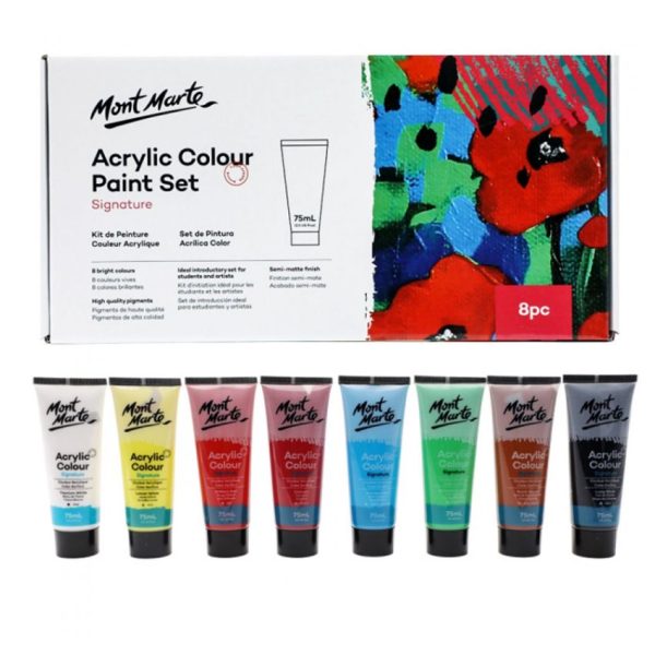 Mont Marte Acrylic Colour Paint Set 8pc x 75ml