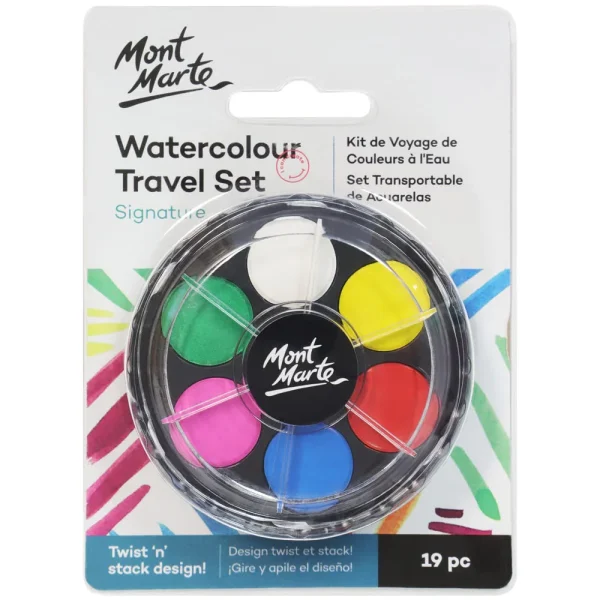 Mont Marte Watercolour Travel Set 19pc