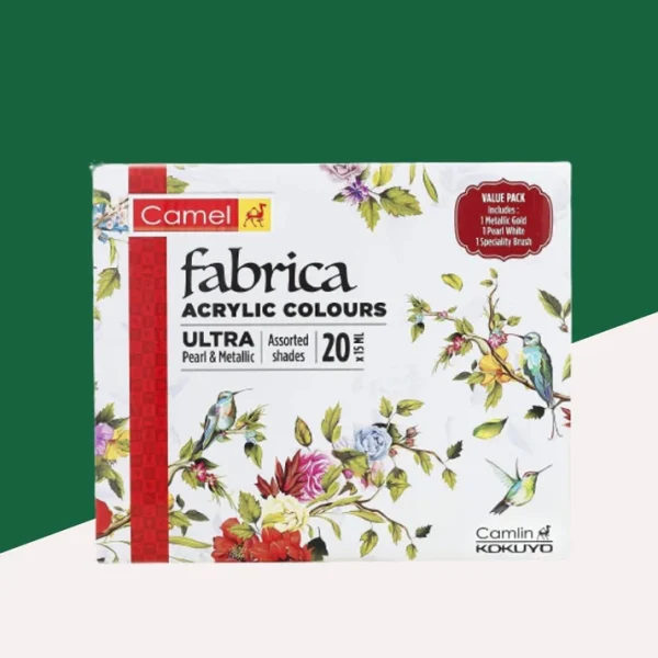 Camel Fabrica Acrylic Ultra Pearl and Metallic Colour Set 15ml 20pc
