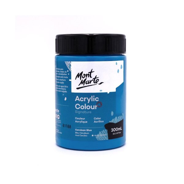 Mont Marte Acrylic Colour Paint 300ml Cerulean Blue